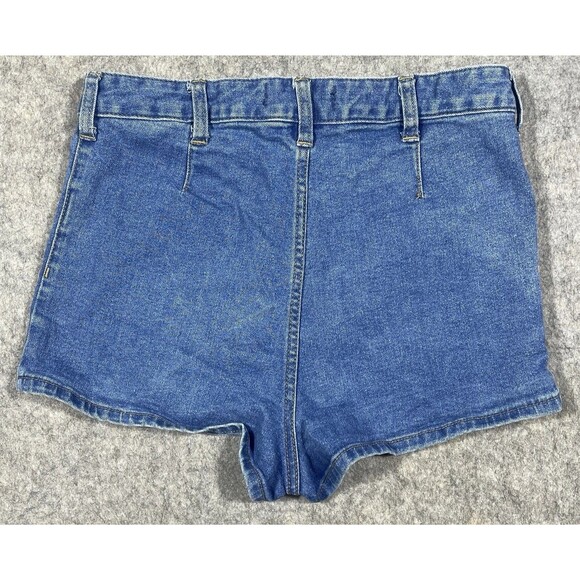 We the Free People Bridgette Button Fly High Rise Blue Denim Jean Shorts Size 28 - Picture 2 of 8